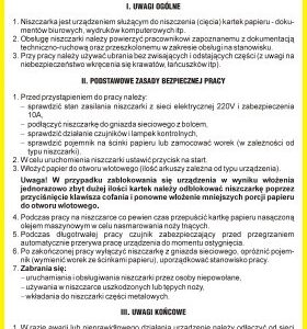 Instrukcja BHP przy obsłudze niszczarki