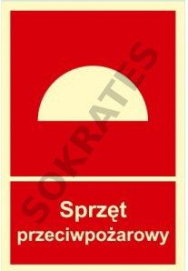 Znak sprzęt przeciwpożarowy 21x30 cm Płyta PCW